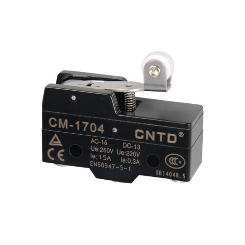 CM 1704 / Micro switch fim de curso acionamento tipo pino haste curta com roldana 15A/250V