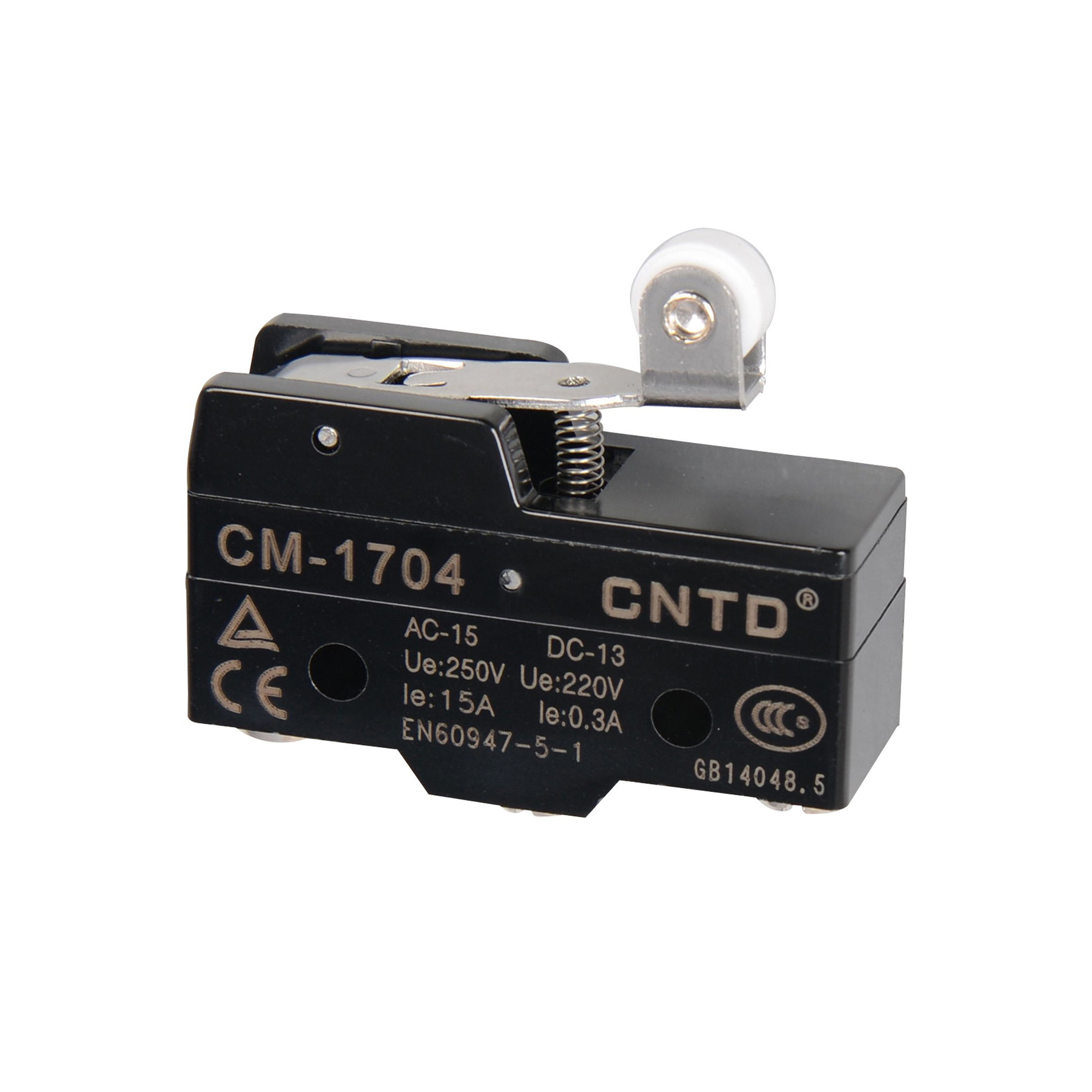 CM 1704 / Micro switch fim de curso acionamento tipo pino haste curta com roldana 15A/250V