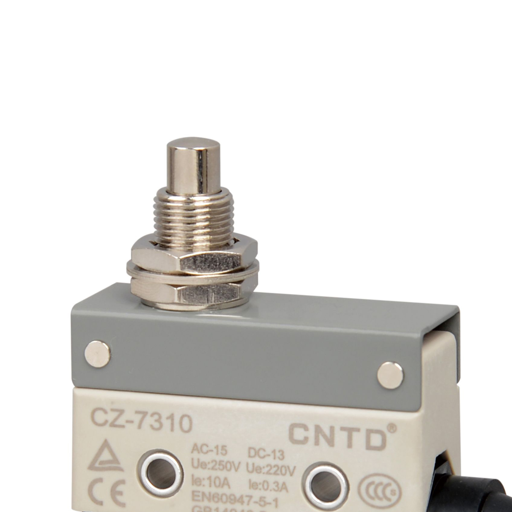 CZ 7310 / Micro switch fim de curso acionamento tipo pino com rosca 1NA/1NF 10A/250V IP40 - Imagem 2