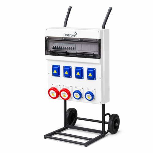 Quadro Robô de Tomadas Móvel com Carrinho 8 Saídas - 32A Trifásico, 16A e NBR 20A