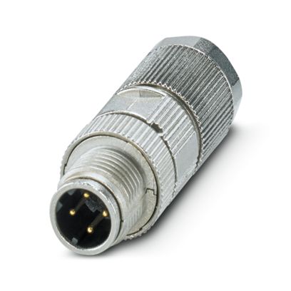 CONECTOR M12 MACHO 4P COD.D C/ CRIMP AWG 26...22
